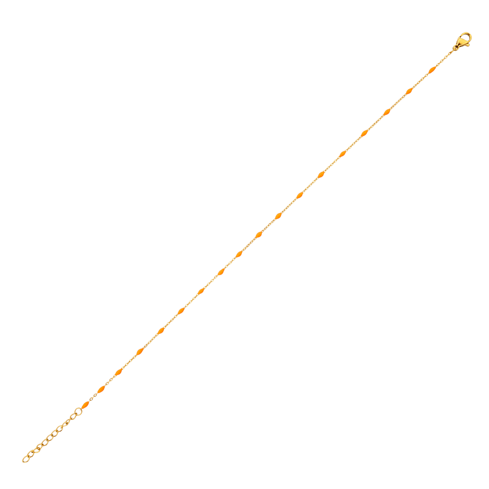 Chaîne Cheville Email Orange 2mm 25A28cm Acier Jaune