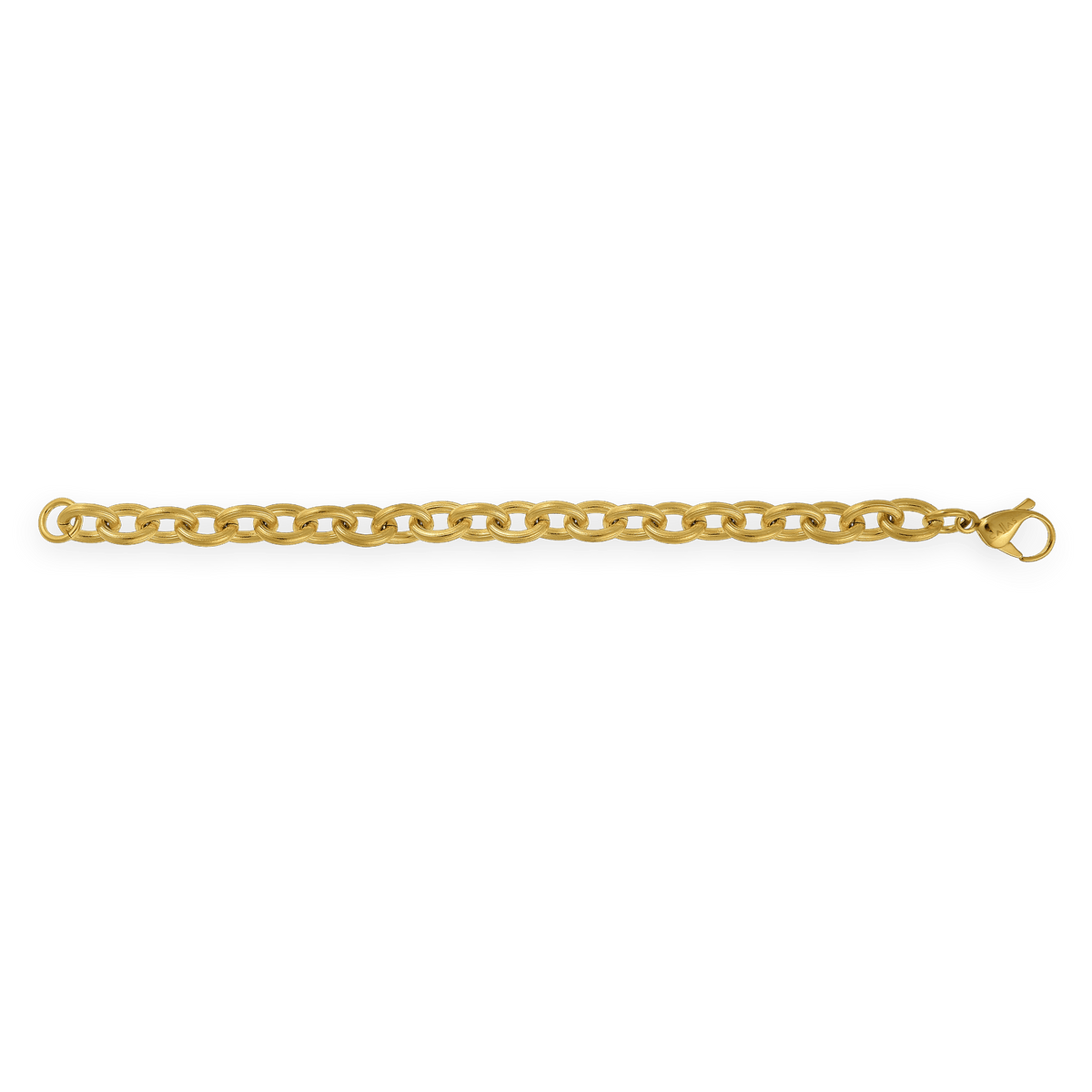 Bracelet Acier Jaune 21cm Maille Forçat Antillais 10mm
