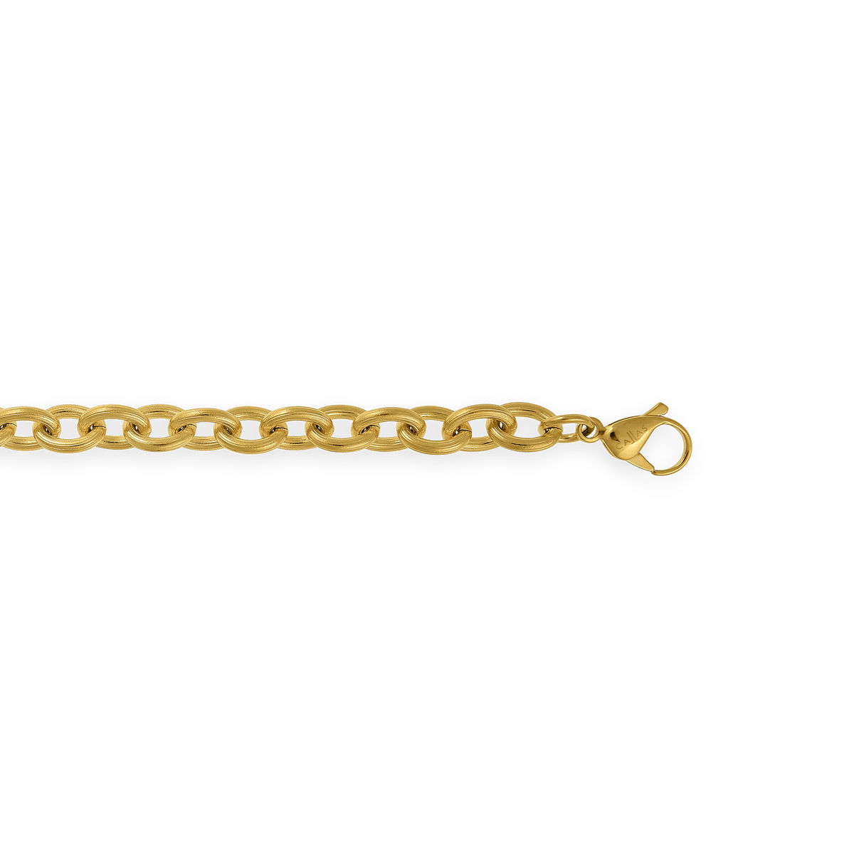Bracelet Acier Jaune 21cm Maille Forçat Antillais 10mm