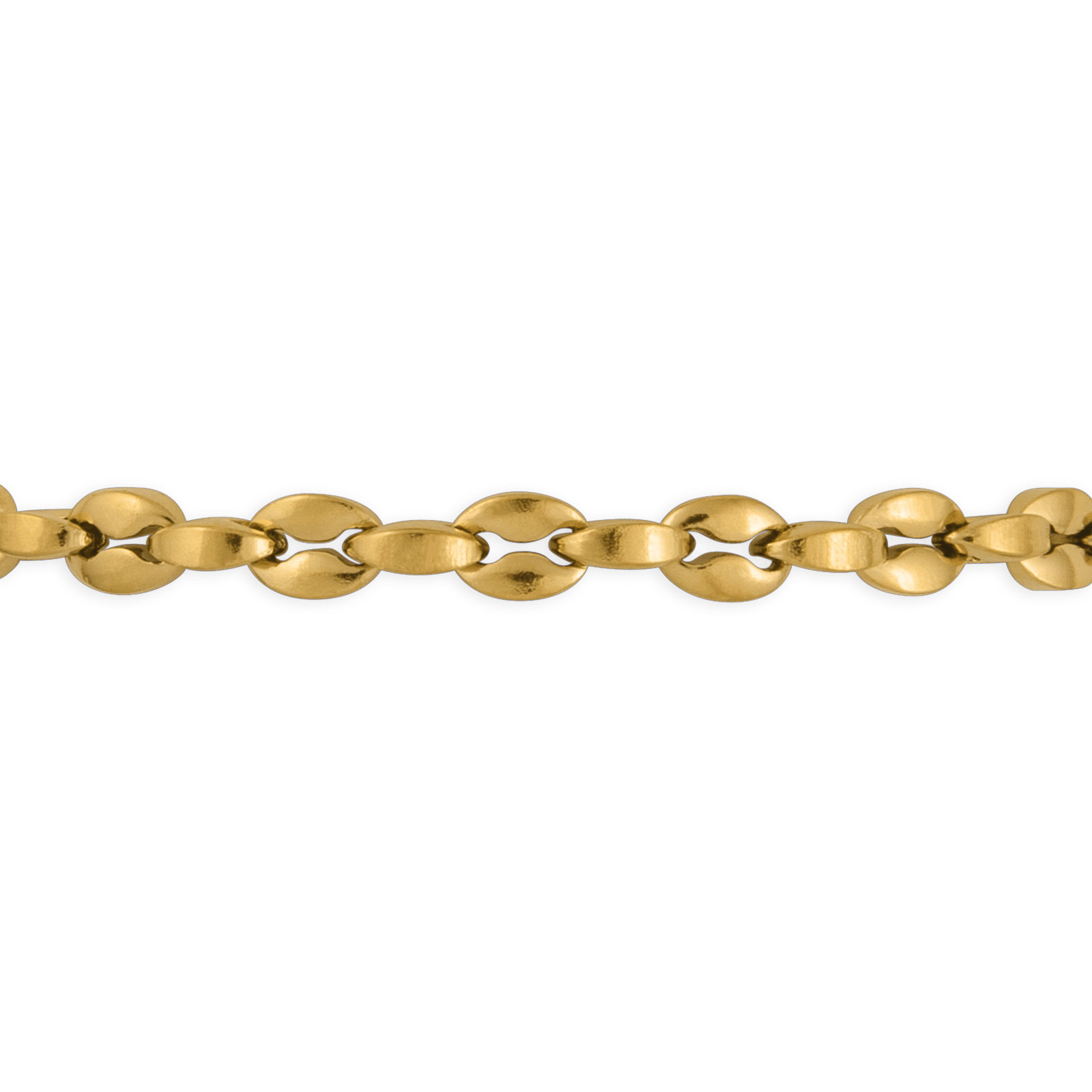 Collier acier maille grain de café