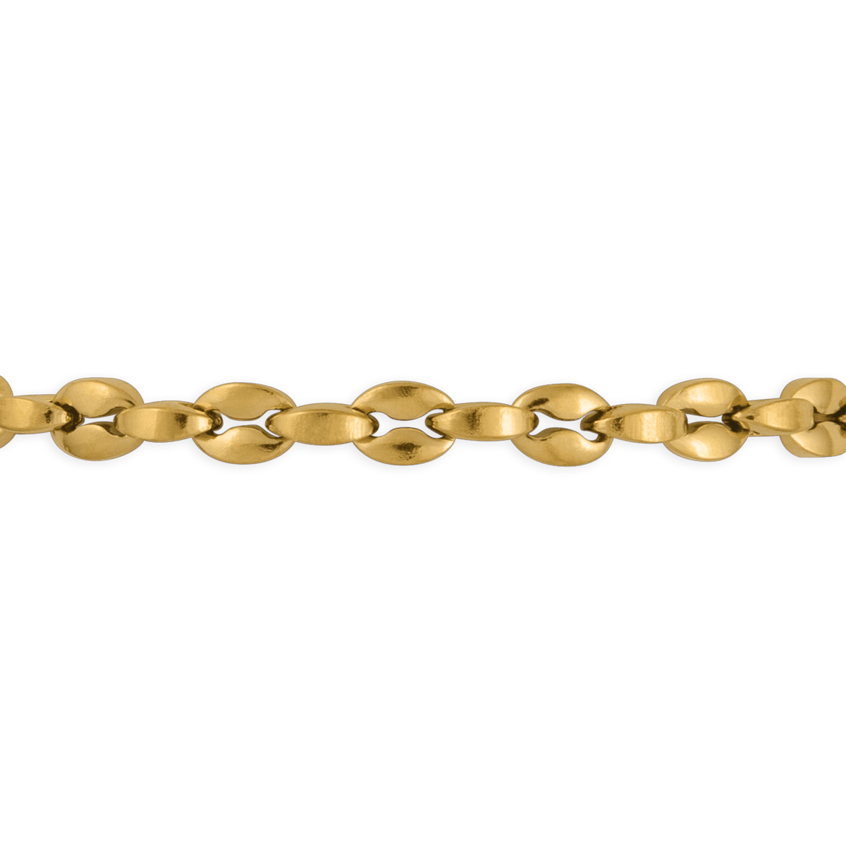 Collier Acier Jaune Maille Grain de Café 4.5mm 60cm
