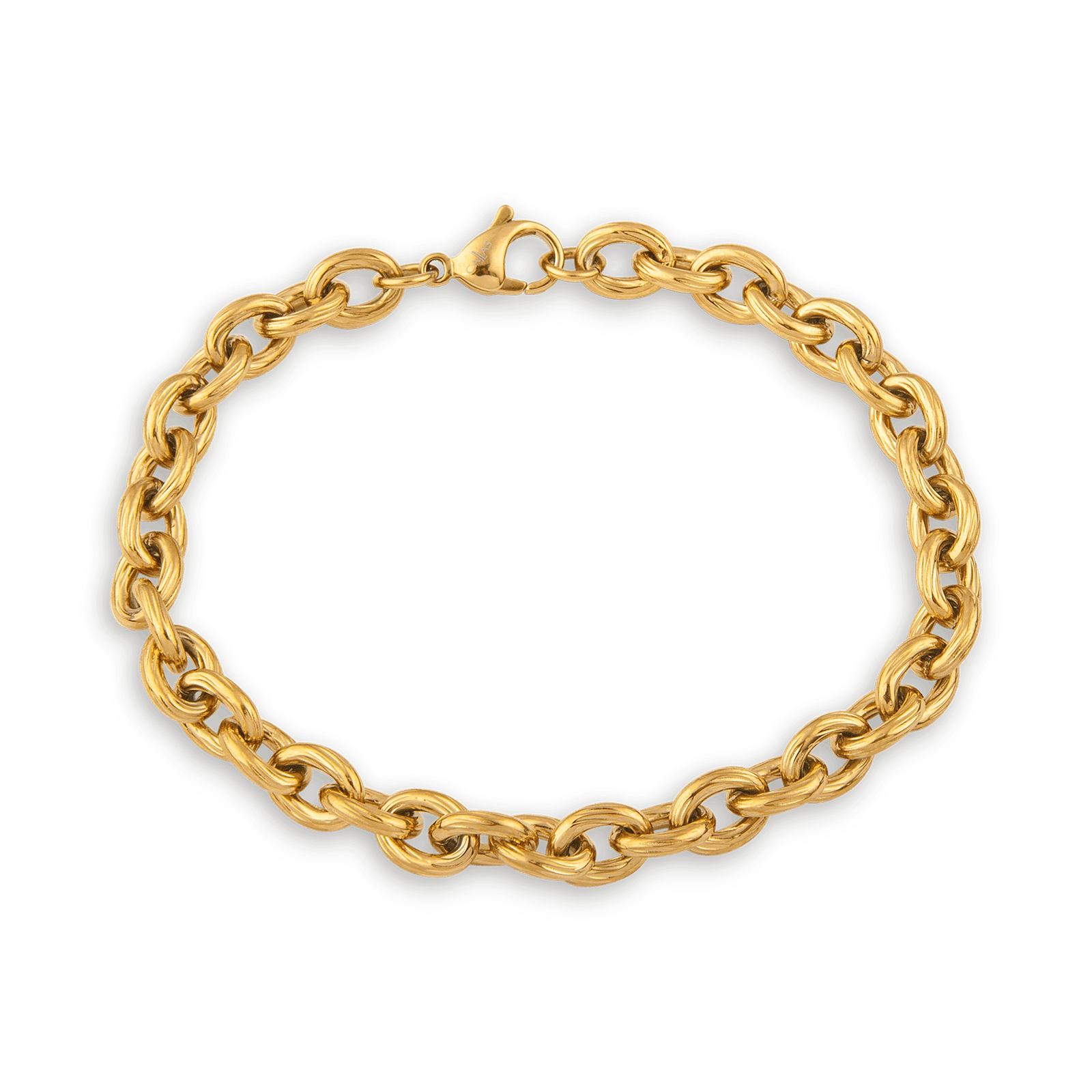 Bracelet Acier Jaune Maille Jaseron
