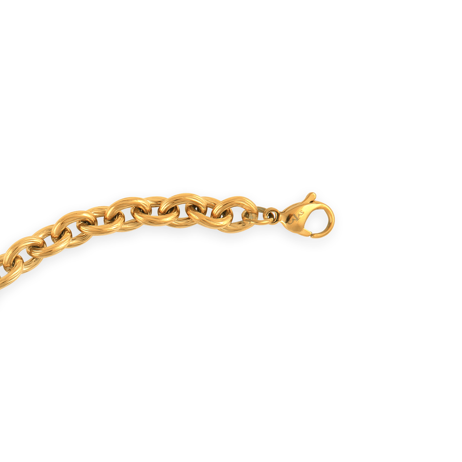 Bracelet Acier Jaune Maille Jaseron