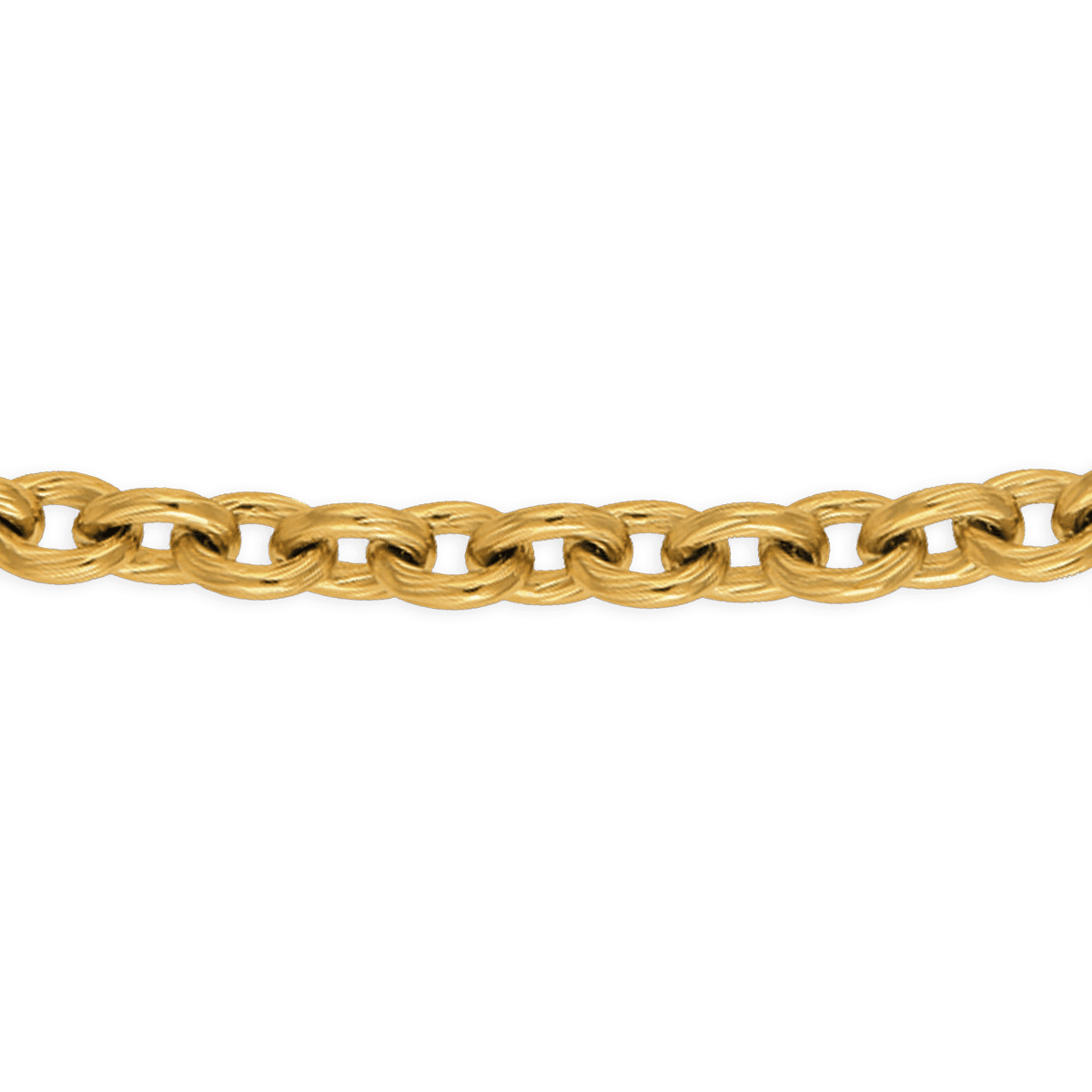 Collier Acier Jaune Maille Jaseron 7mm 50cm