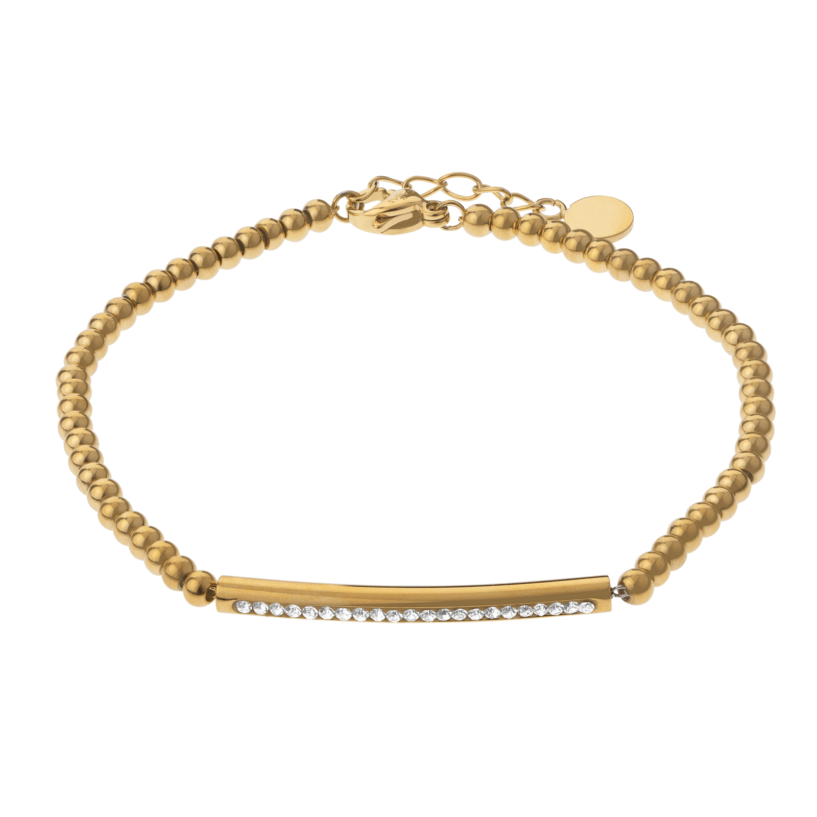 bracelet callas acier doré centre cristal 17 plus 2 mm