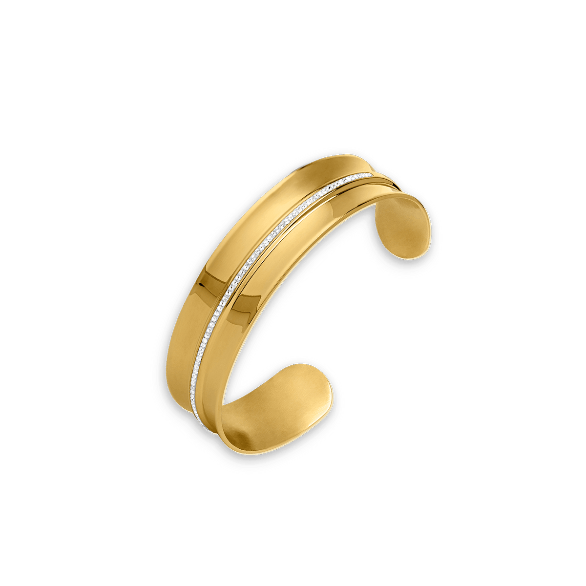 Jonc Acier Jaune Cristal Blanc 59mm Ouvert