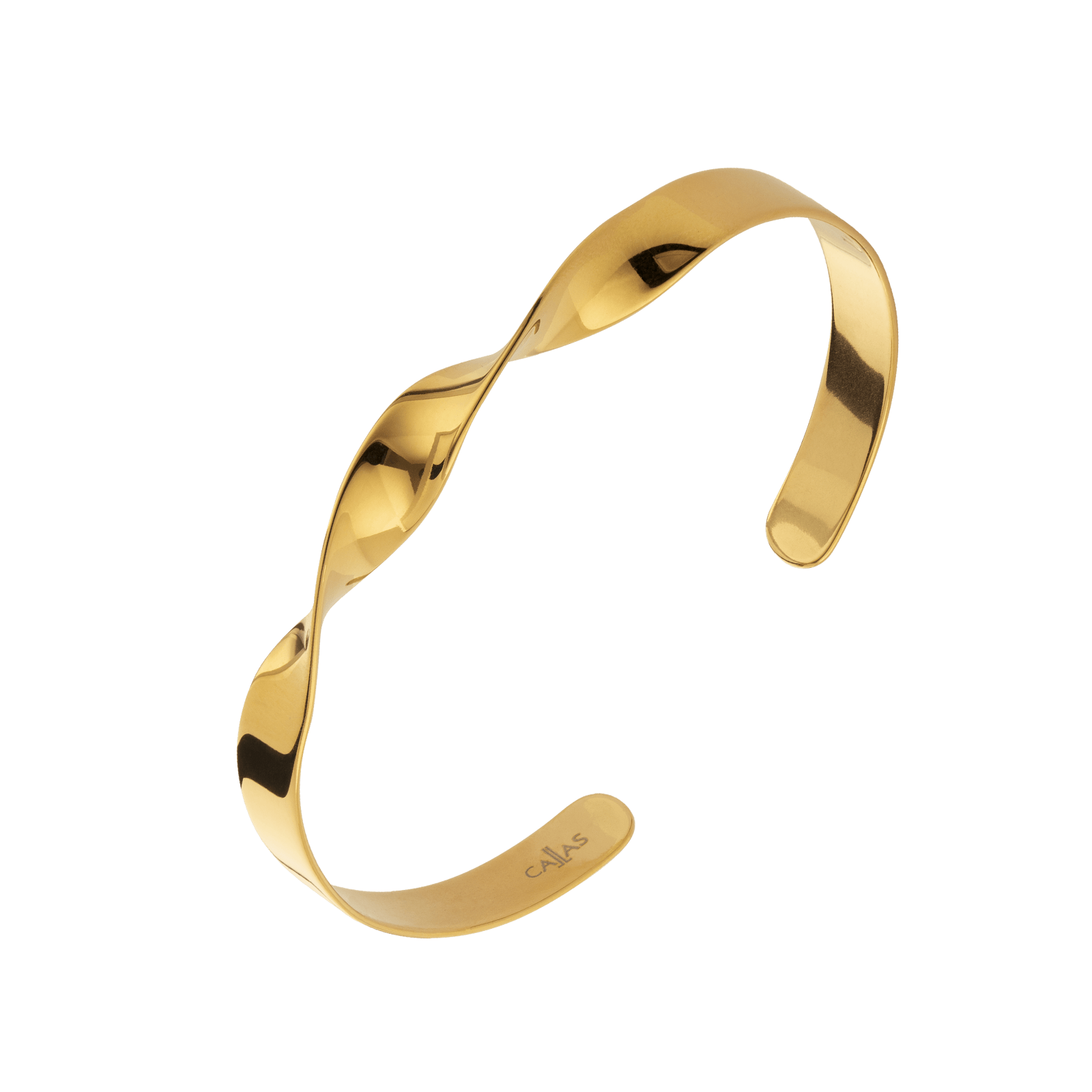 Jonc Callas Acier doré Torsade ouverte 66x54mm
