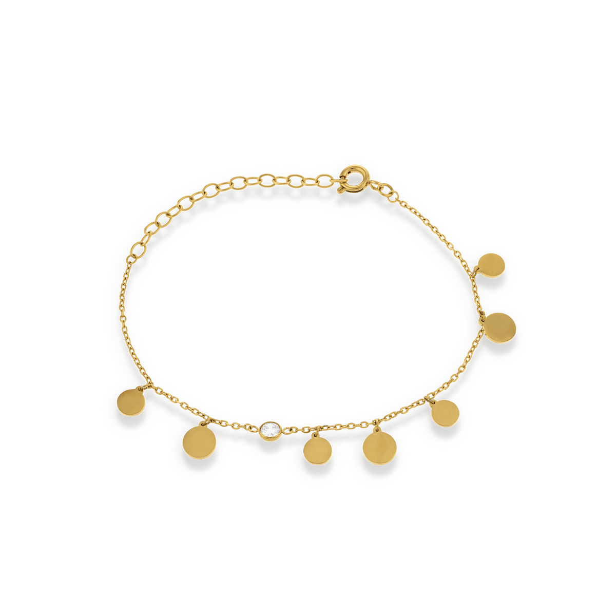 Bracelet Acier Breloques Zirconium 4.5mm Chaîne 15 A 20cm