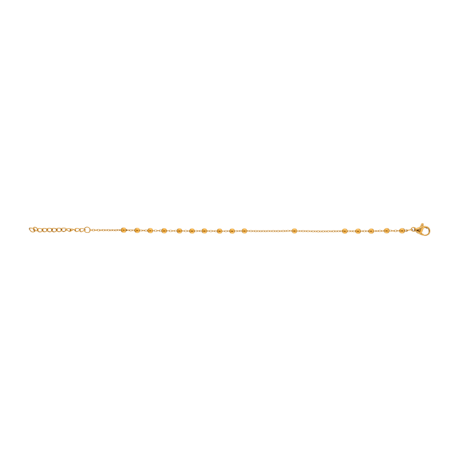 Bracelet Callas Acier chaîne forçat et boules 18 plus 3 centimètres