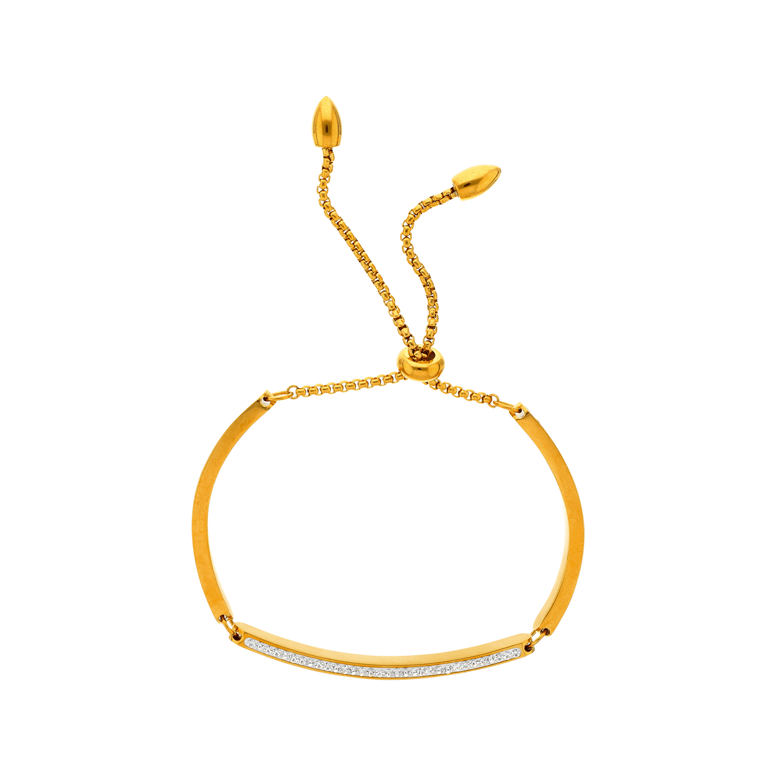 Bracelet Callas ajustable Acier doré et Plaqué 24cm