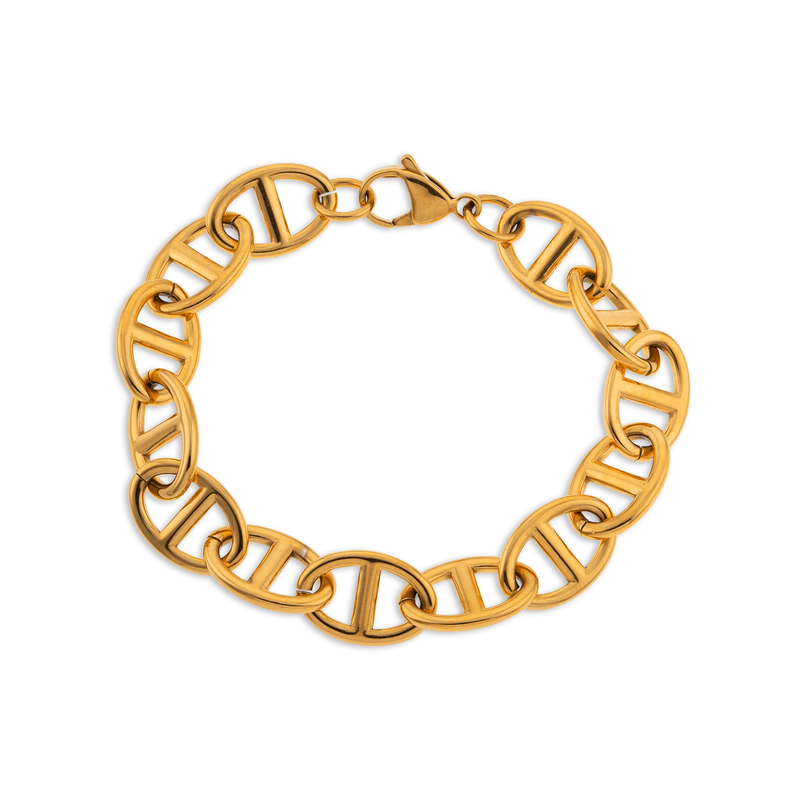 Bracelet Acier Jaune 21cm Maille Marine