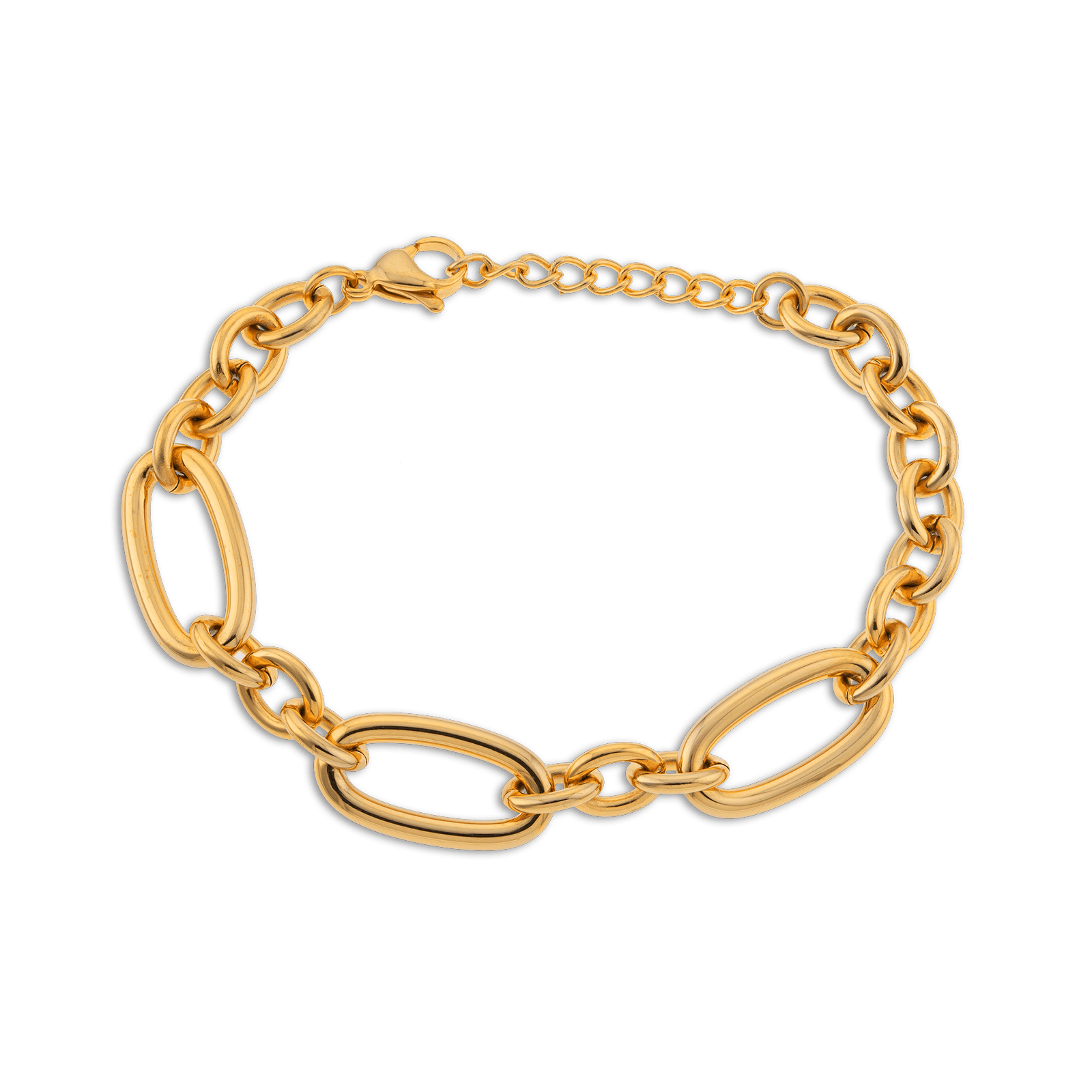 Bracelet Acier Jaune Maille Ovale