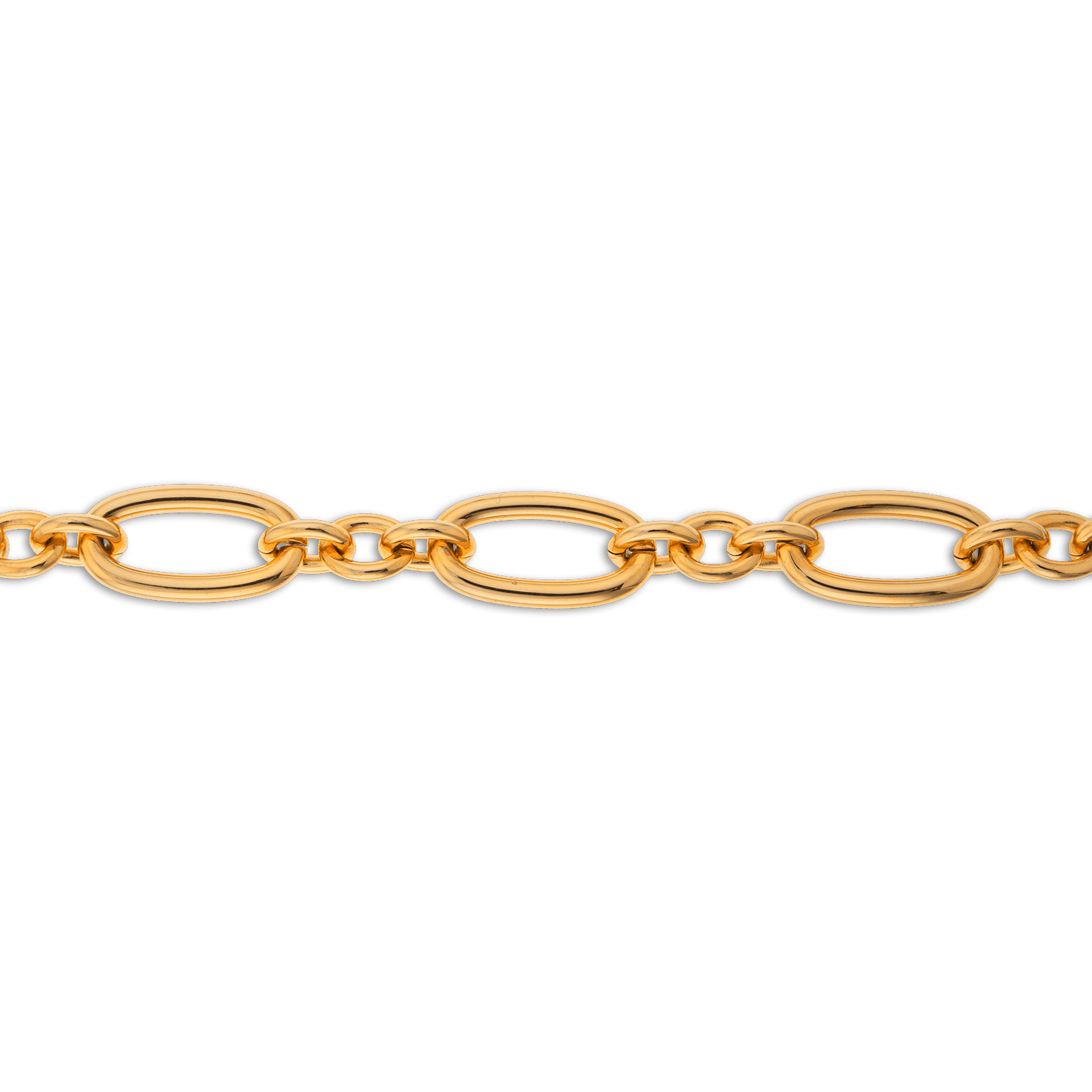 Bracelet Acier Jaune Maille Ovale