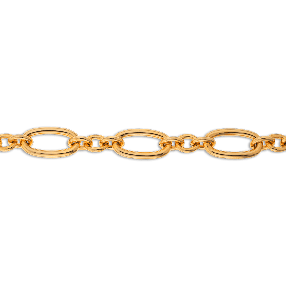 Bracelet Acier Jaune 20 à 22cm Maillon Ovale 23.5*12mm