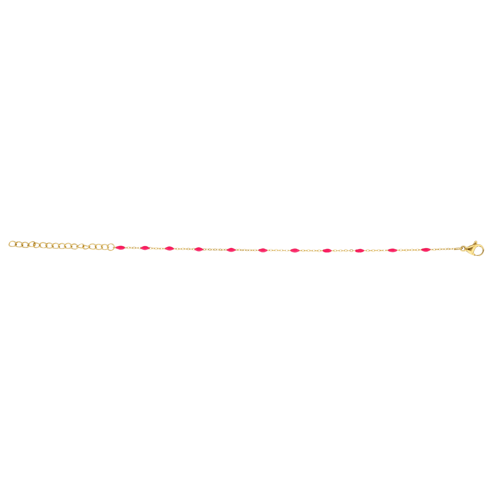 Bracelet Email Fushia 2mm 16A20cm Acier Jaune