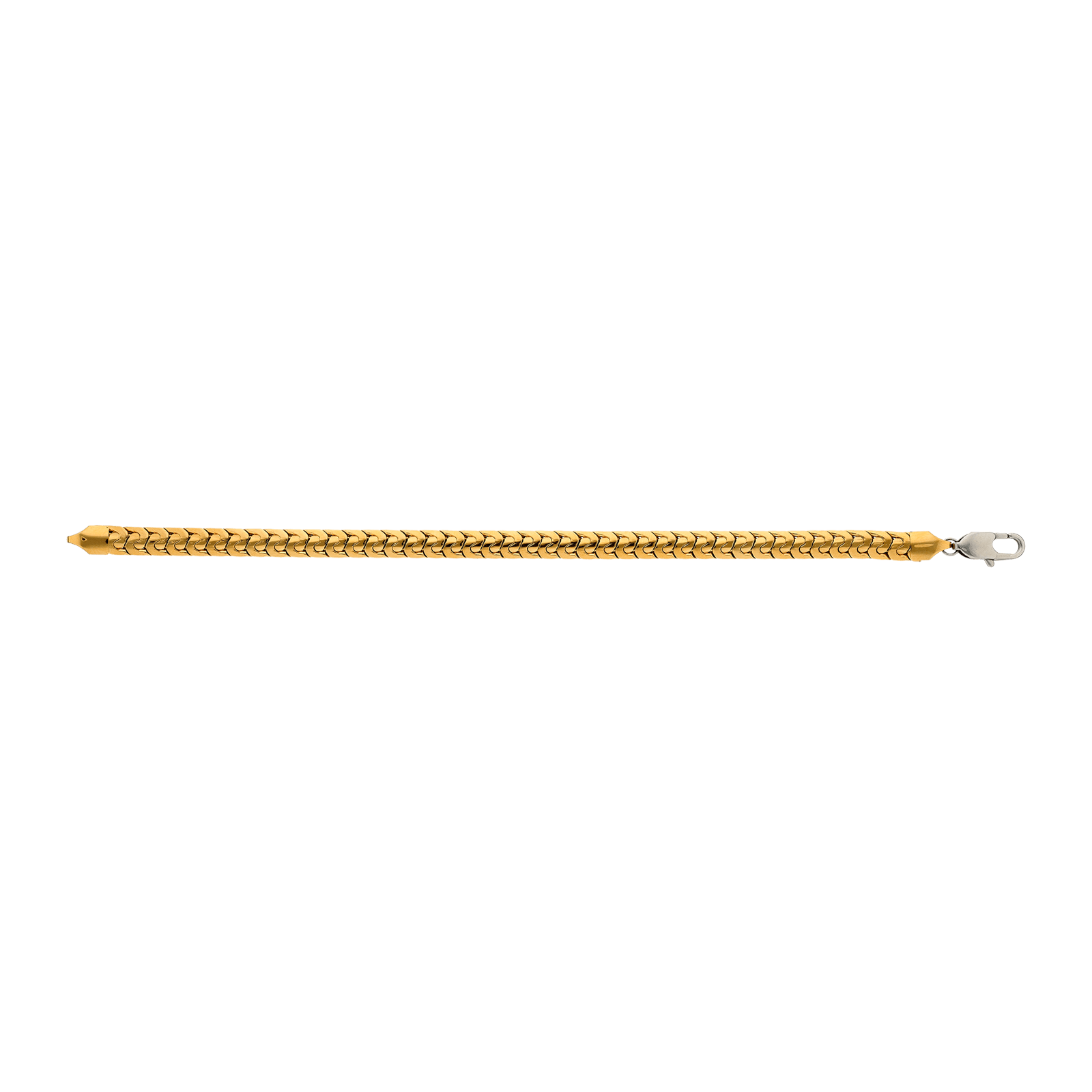 Bracelet Callas Acier doré maille plate fantaisie 21cm