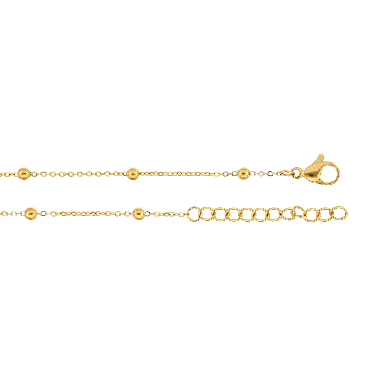 Bracelet Callas Acier doré boule centre Croix 17 plus 3 centimètres