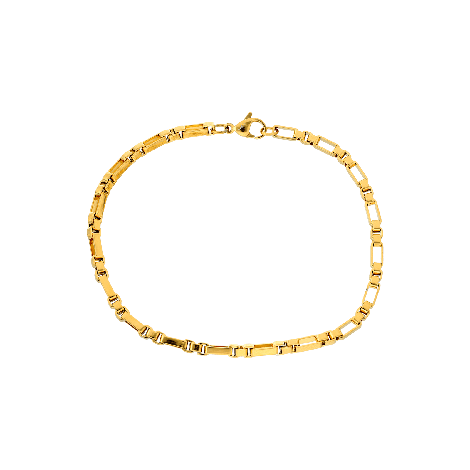 bracelet callas acier doré maille homme 21 mm