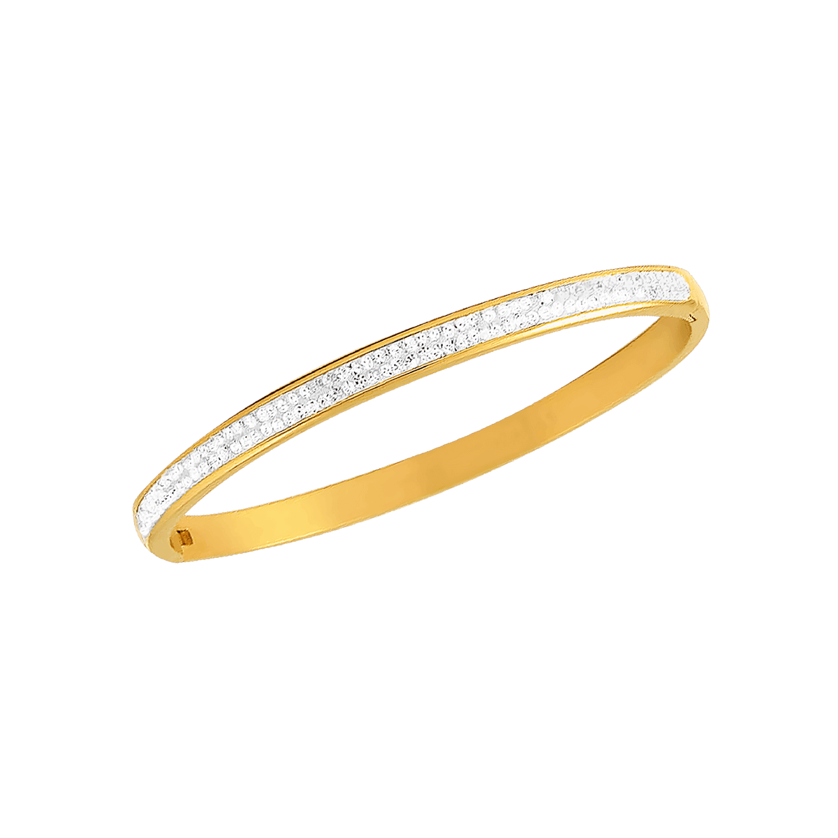 Jonc Acier Jaune Cristal 65mm Tube 5mm Avec Fermoir
