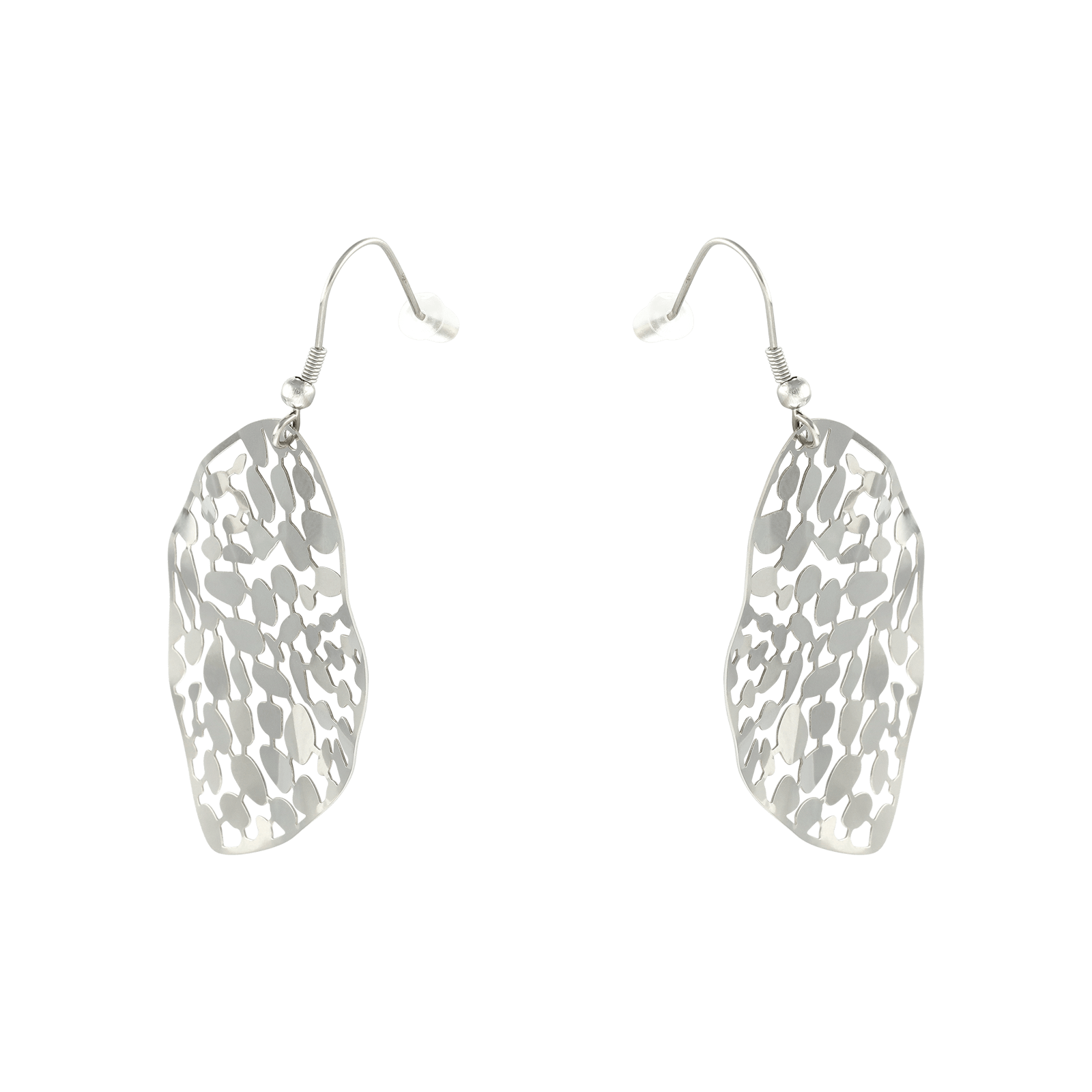 Boucles d'Oreilles Callas Acier Pendentif ovale ajouré