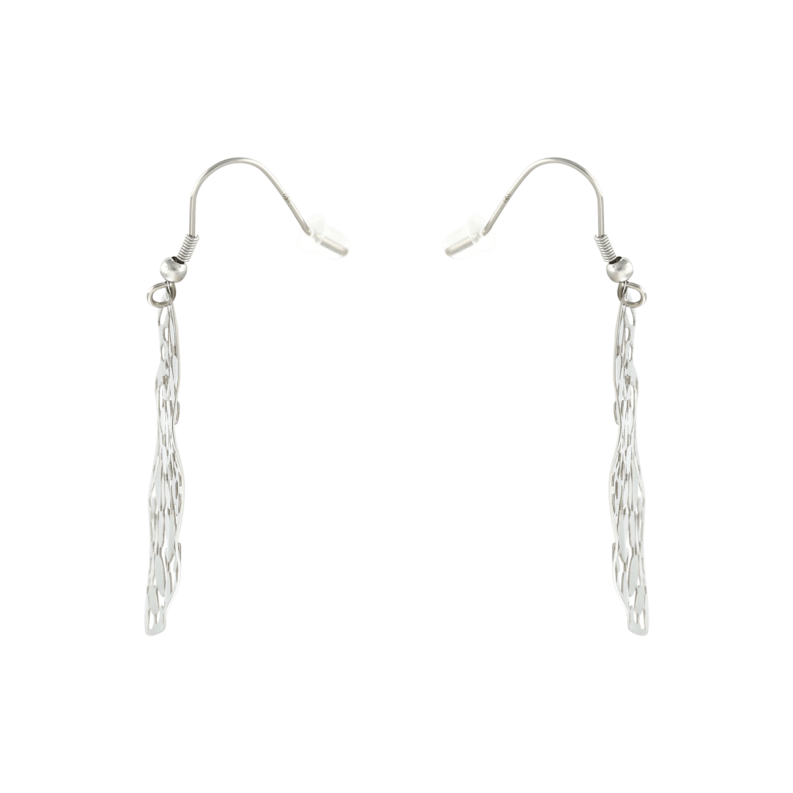 Boucles d'Oreilles Callas Acier Pendentif ovale ajouré