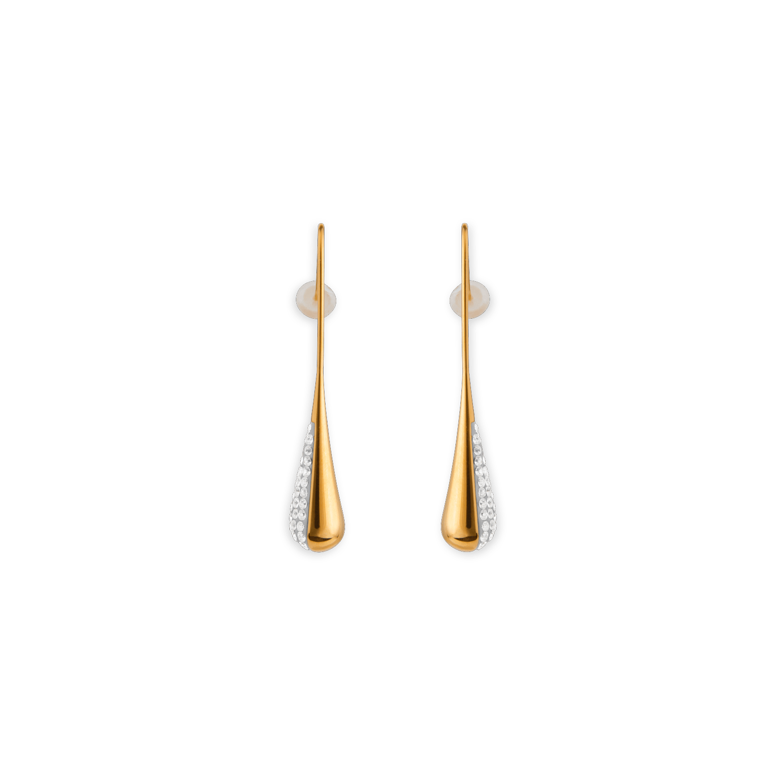 Boucles D'oreilles Acier Jaune Goutte Cristal Pendant 40mm Au Total