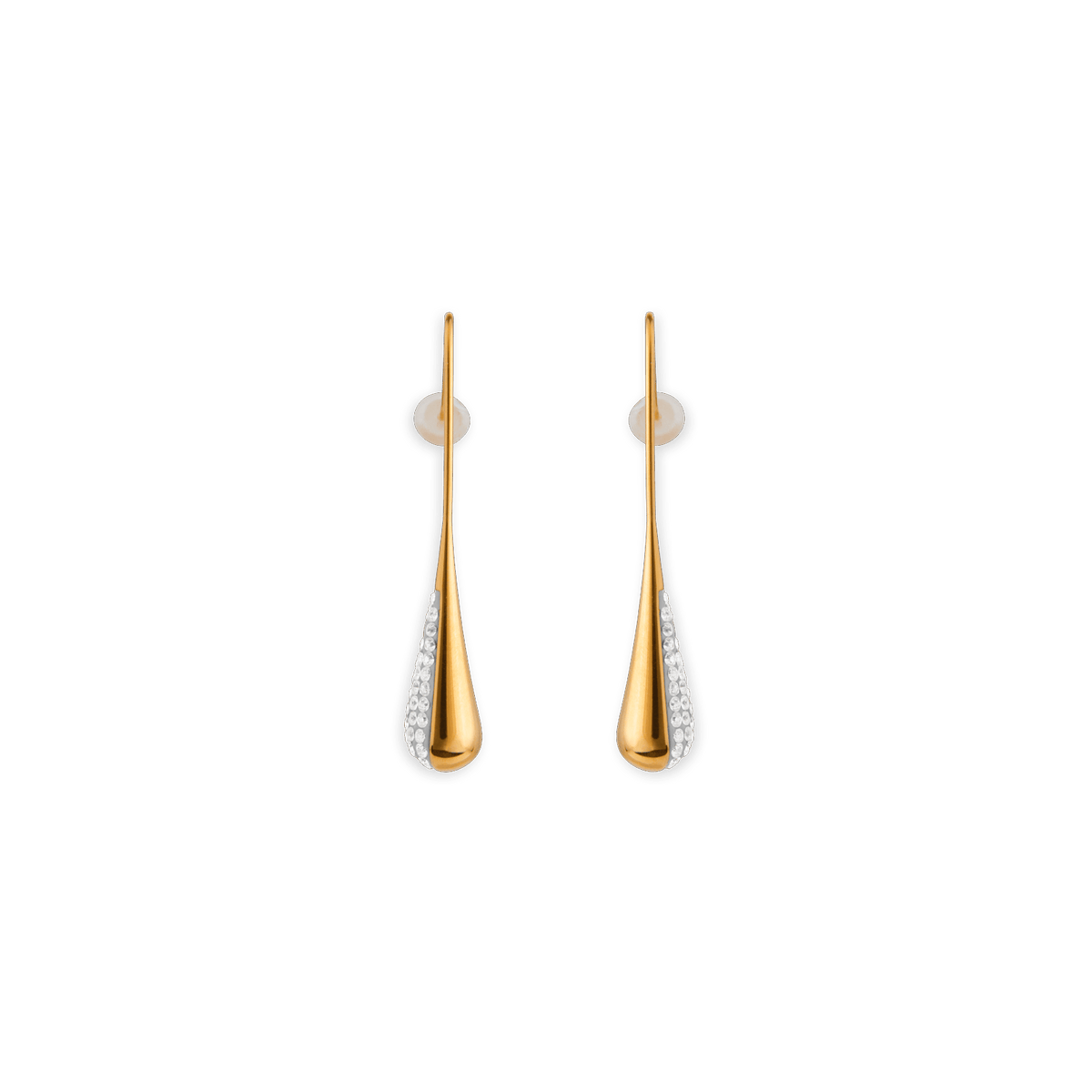 Boucles D'oreilles Acier Jaune Goutte Cristal Pendant 40mm