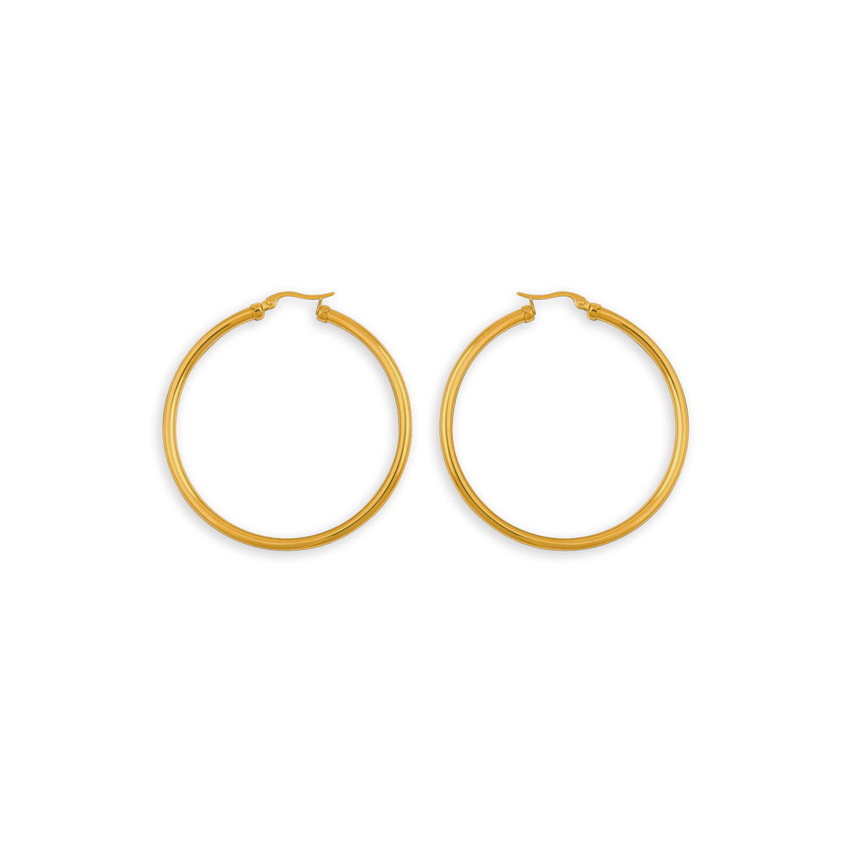Créoles Acier Jaune 50mm Tube 3mm
