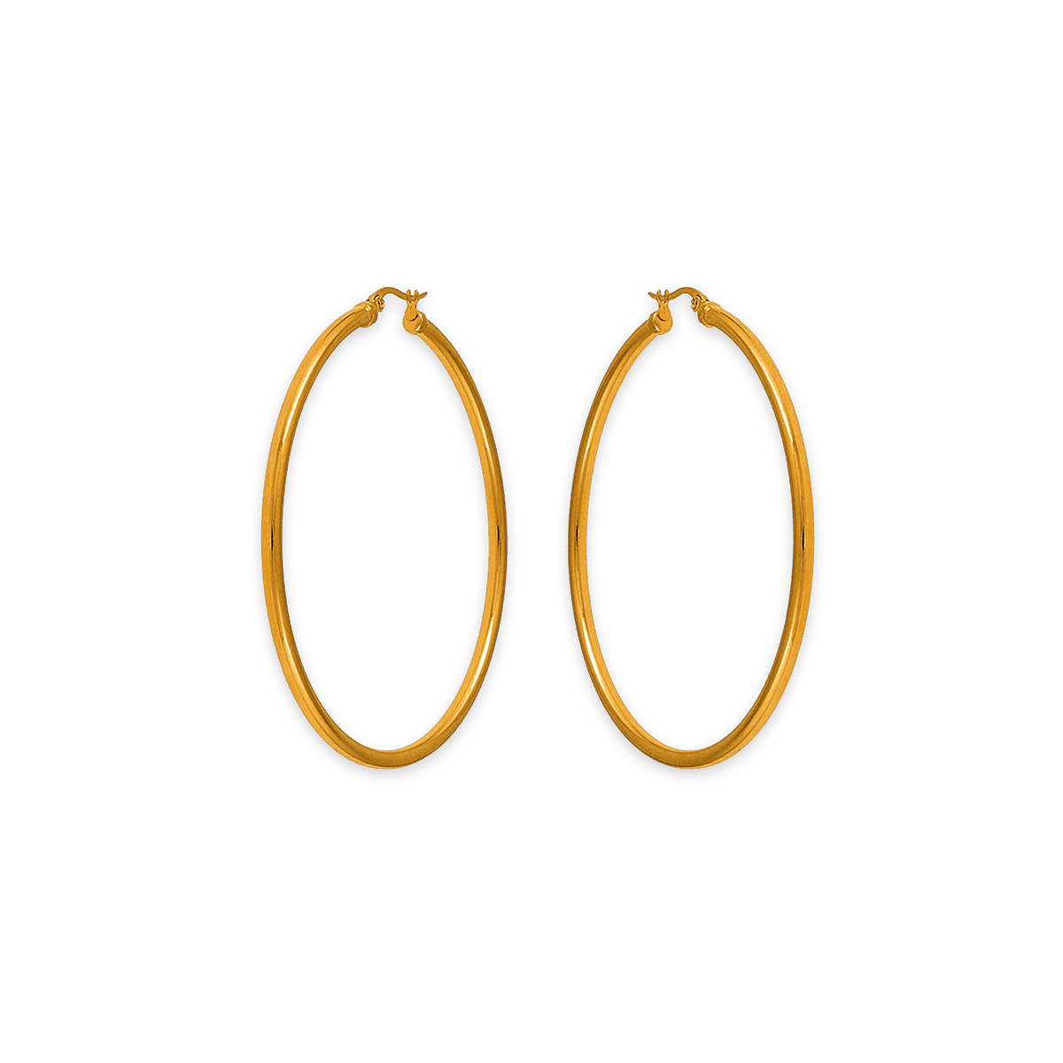Créoles Acier Jaune 60mm Tube 3mml