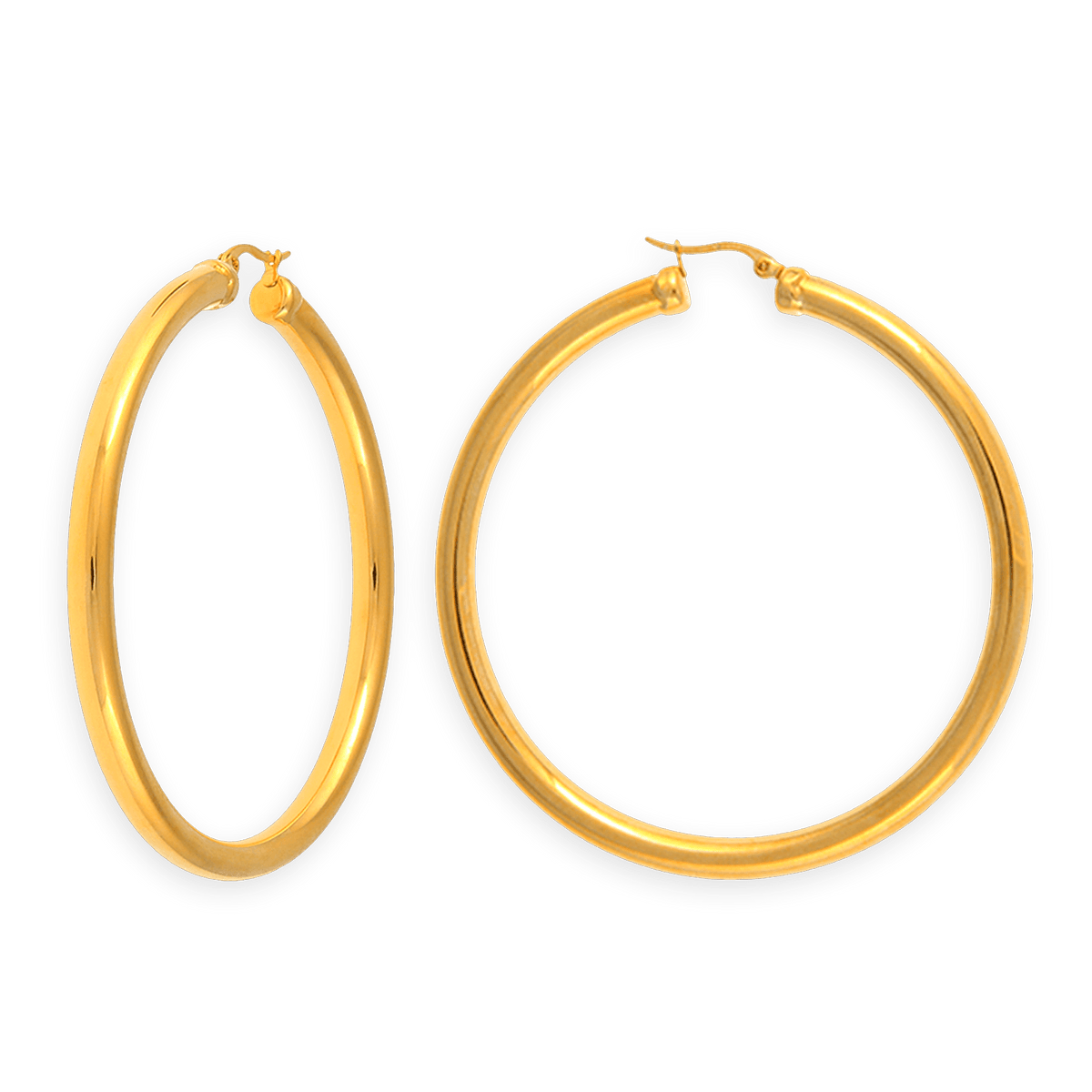 Créoles Acier Jaune 60mm Tube 5mm