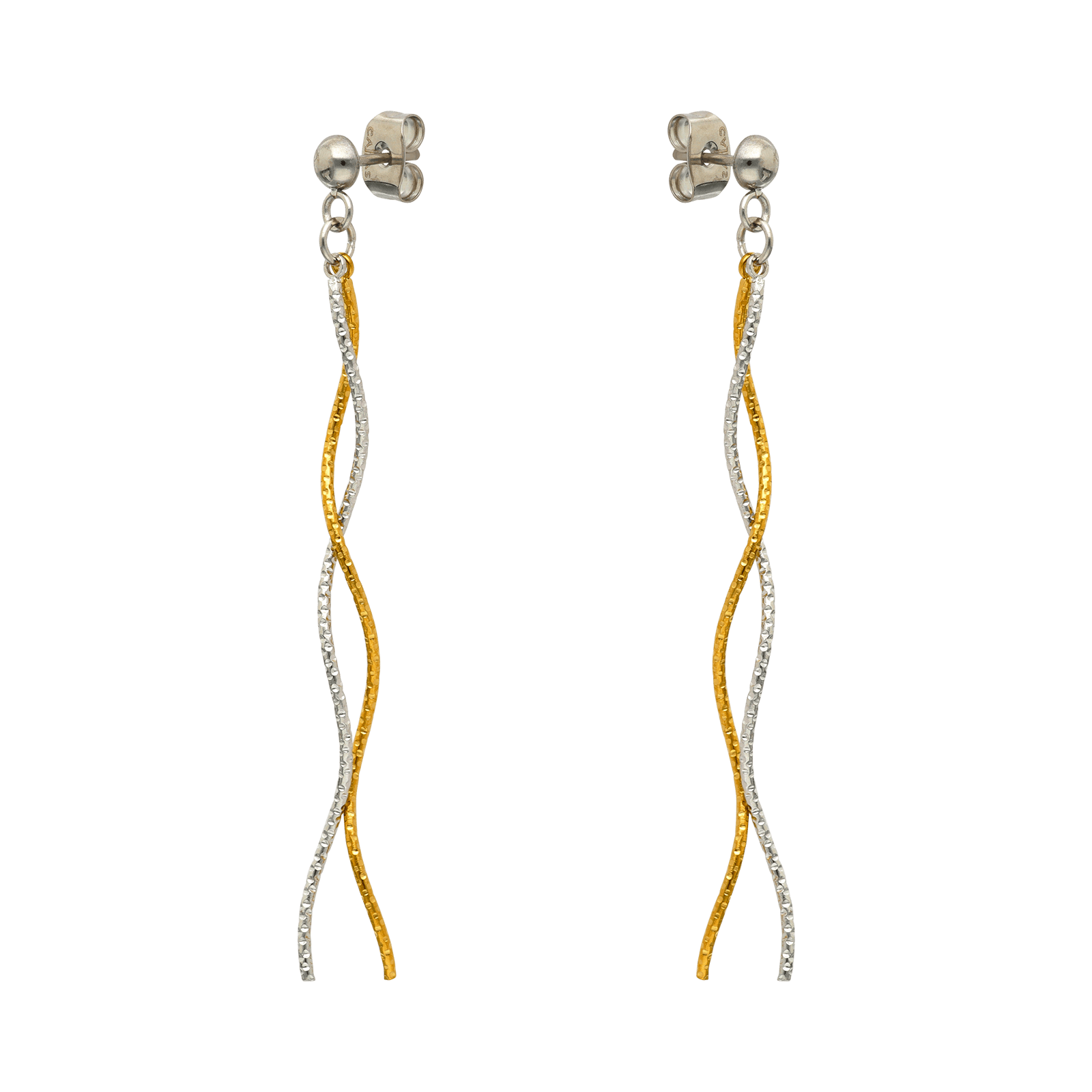 Boucles d'Oreilles Callas Acier Twist Bicolore
