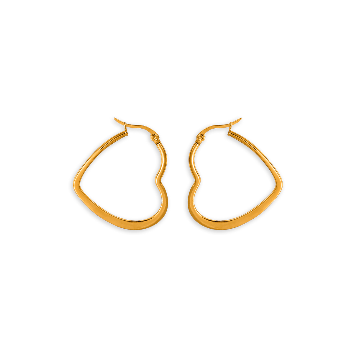 Créoles Acier Jaune Cœur 30mm Tube 3mm