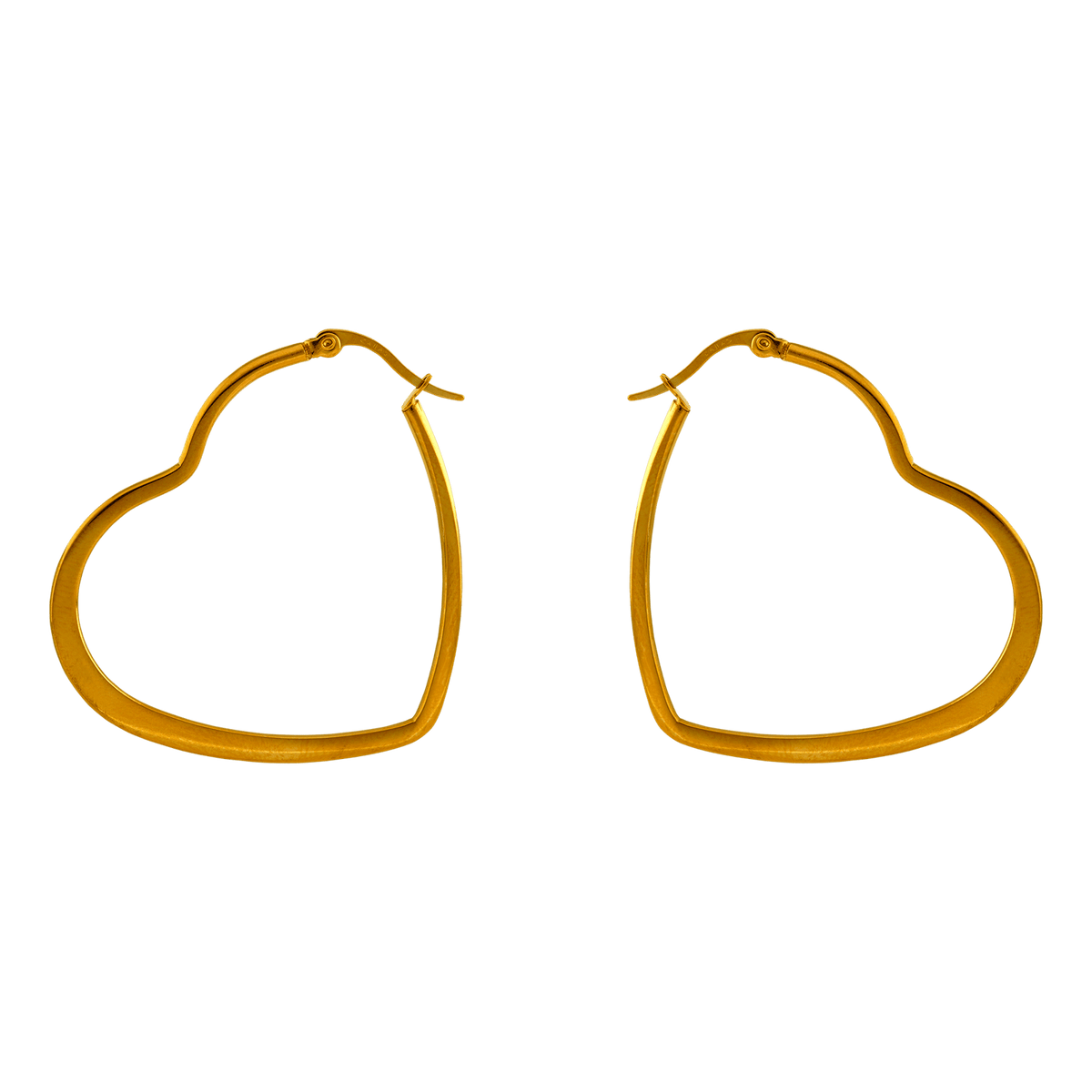 Créoles Acier Jaune Cœur 40mm Tube 3mm
