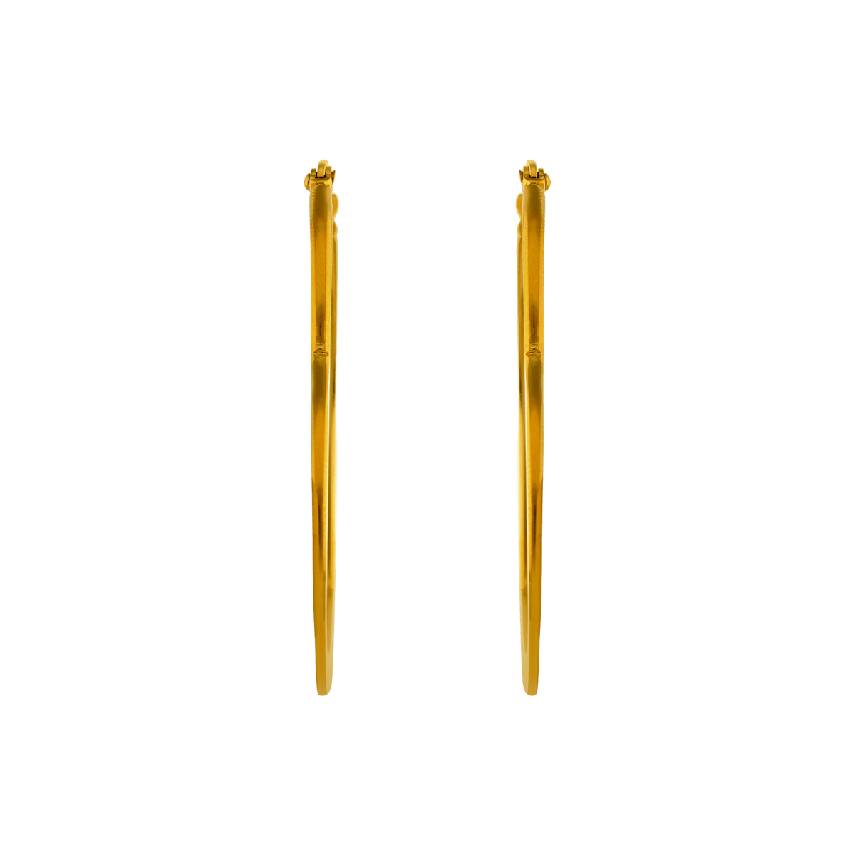 Créoles Acier Jaune Cœur 40mm Tube 3mm