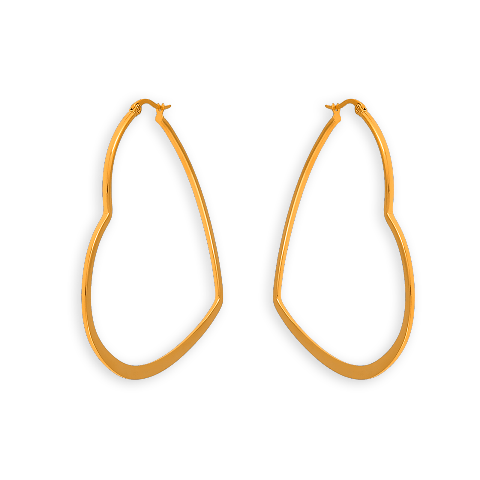 créoles acier jaune cœur 60mm
