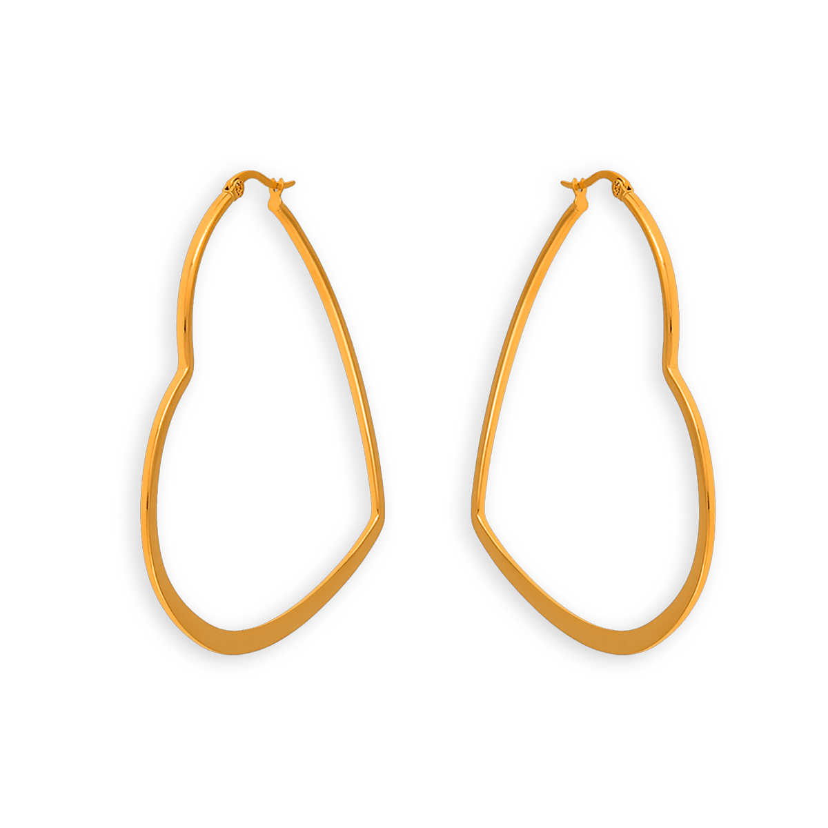 Créoles Acier Jaune Cœur 60mm Tube 3mm