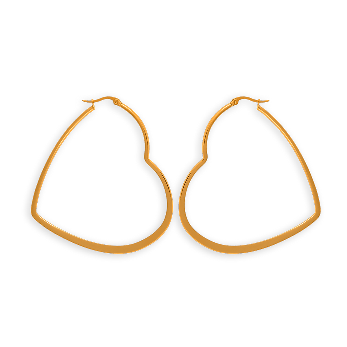 Créoles Acier Jaune Cœur 60mm Tube 3mm