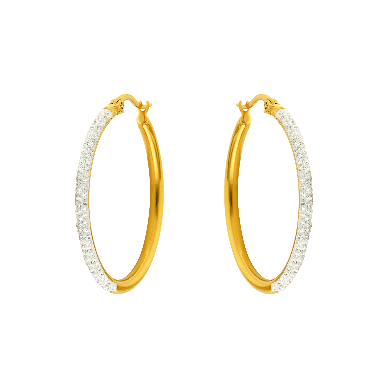 CREOLES CALLAS ACIER ET CRISTAL 28MM