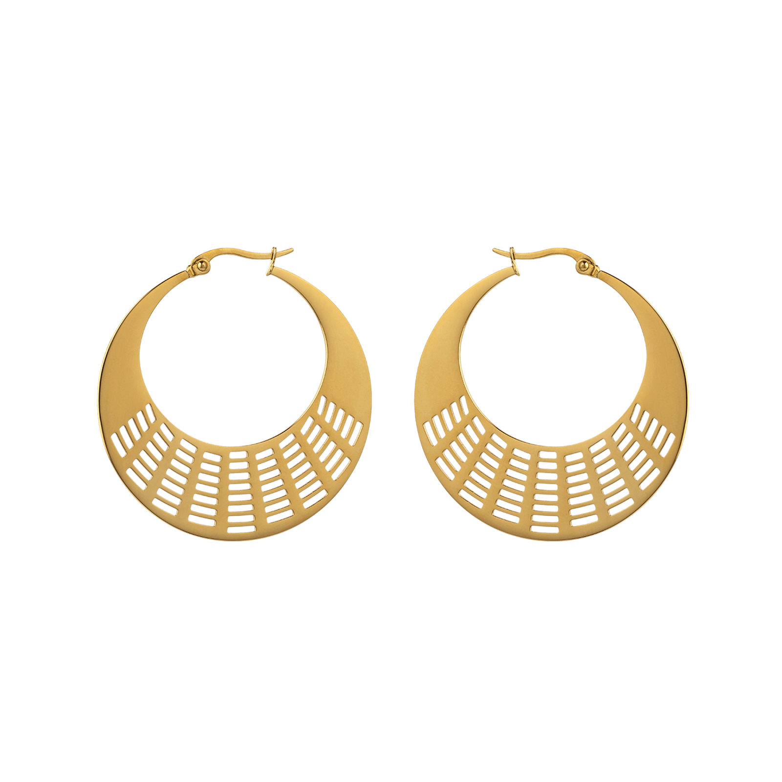 CREOLES ACIER PLATES AJOUREES 42MM