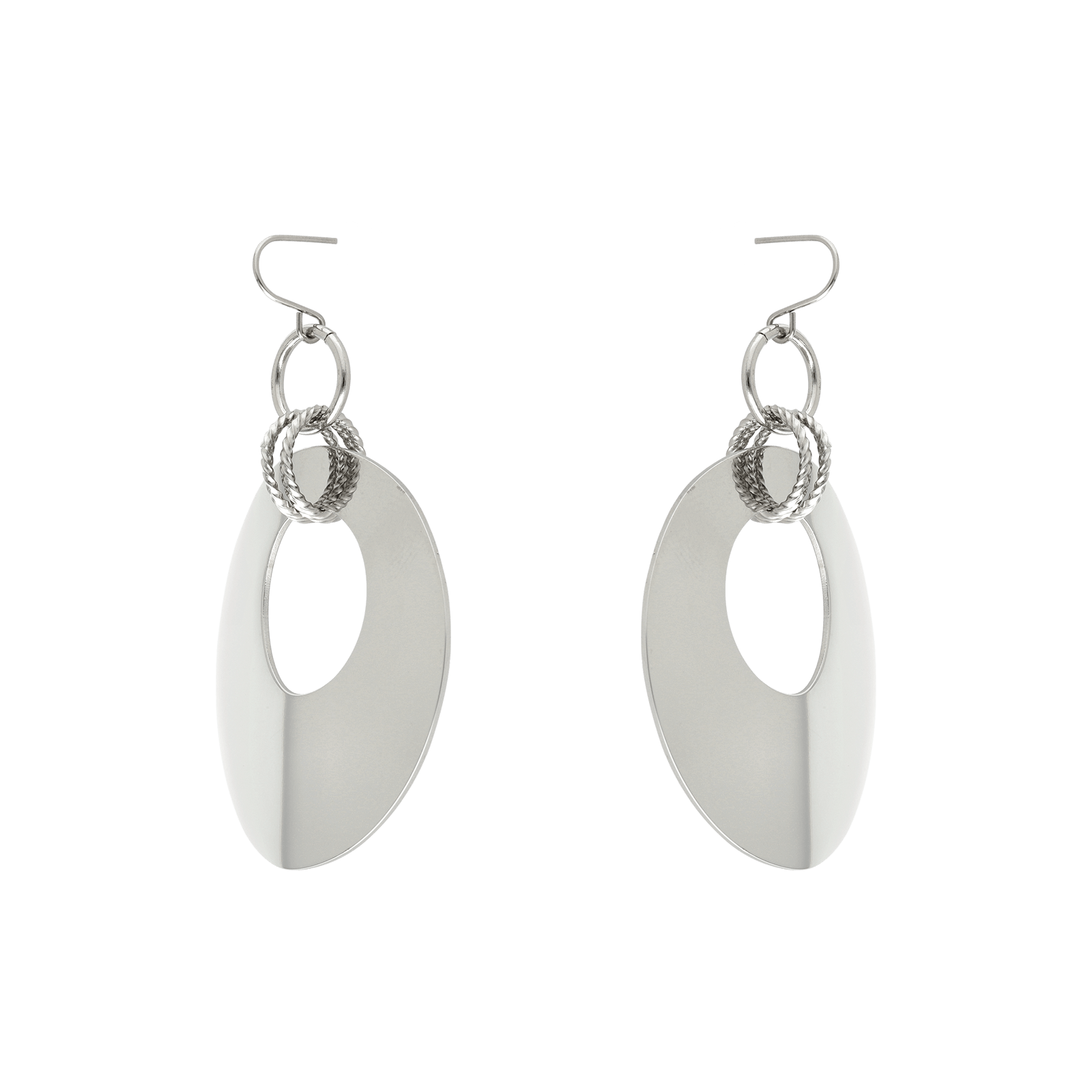 Boucles d'Oreilles Callas Acier motif Rond ajouré Lisse 45.5mm