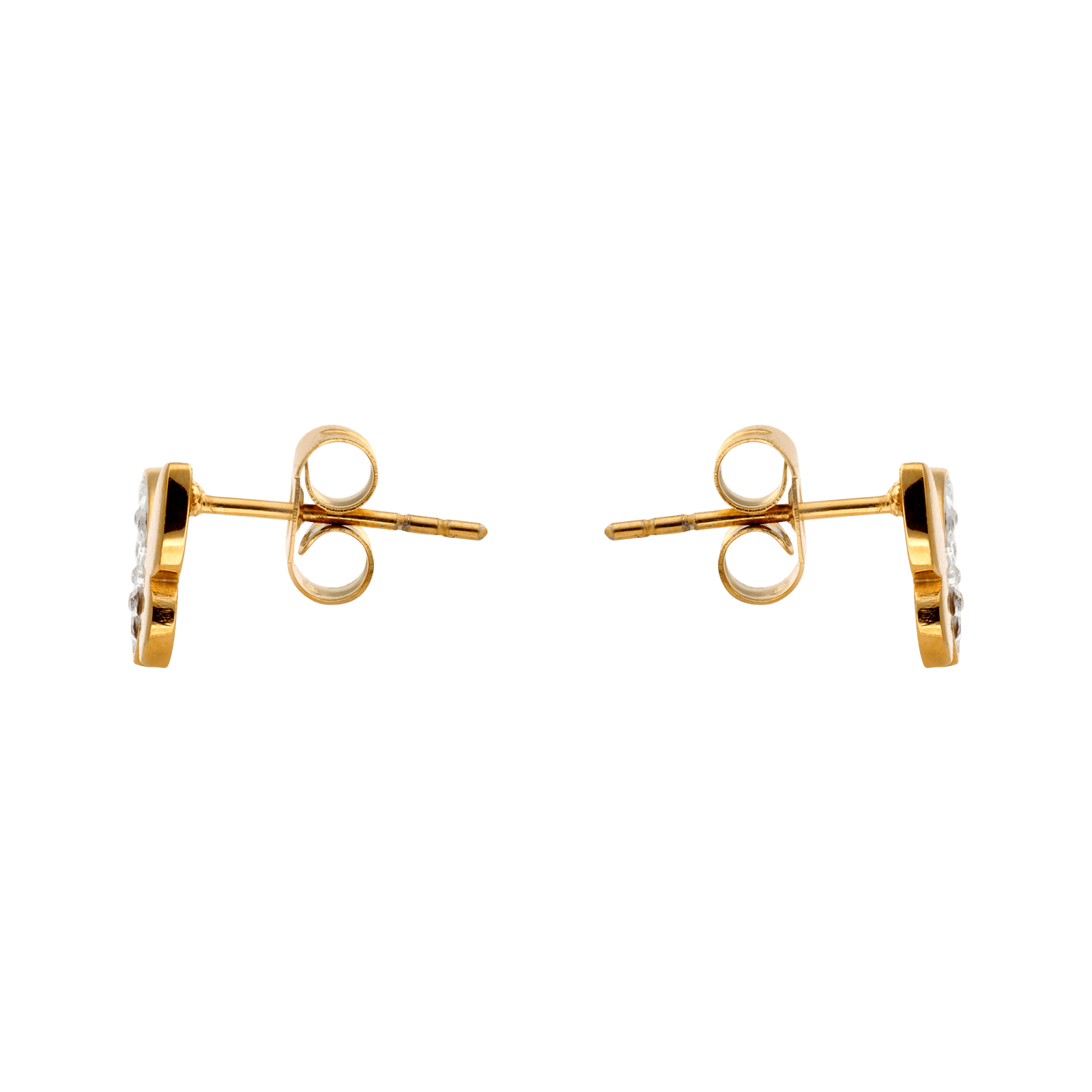 Boucles d'Oreilles Callas Acier doré Papillon Lisse et Cristal Preciosa