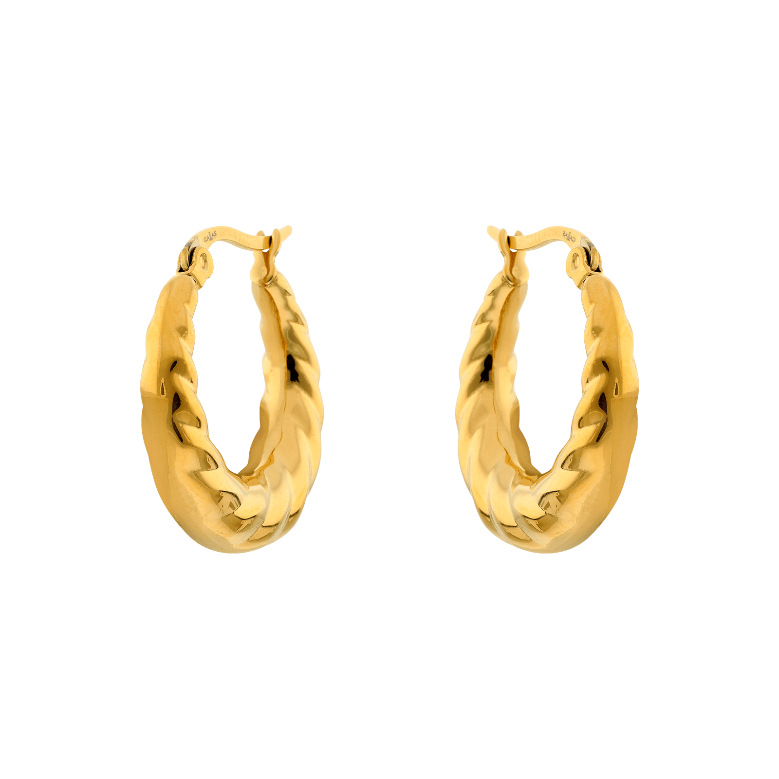 Créoles Callas Acier doré bombé fantaisie 23.5mm