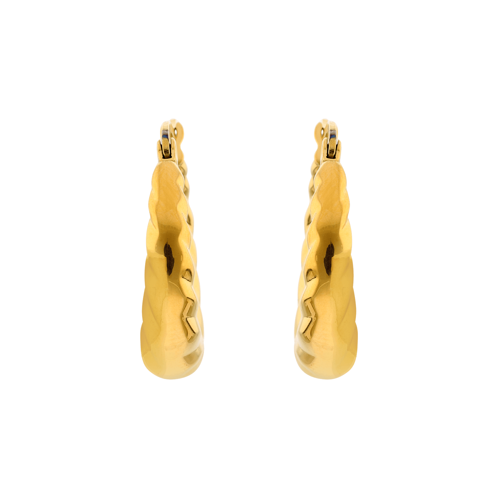 Créoles Callas Acier doré bombé fantaisie 23.5mm