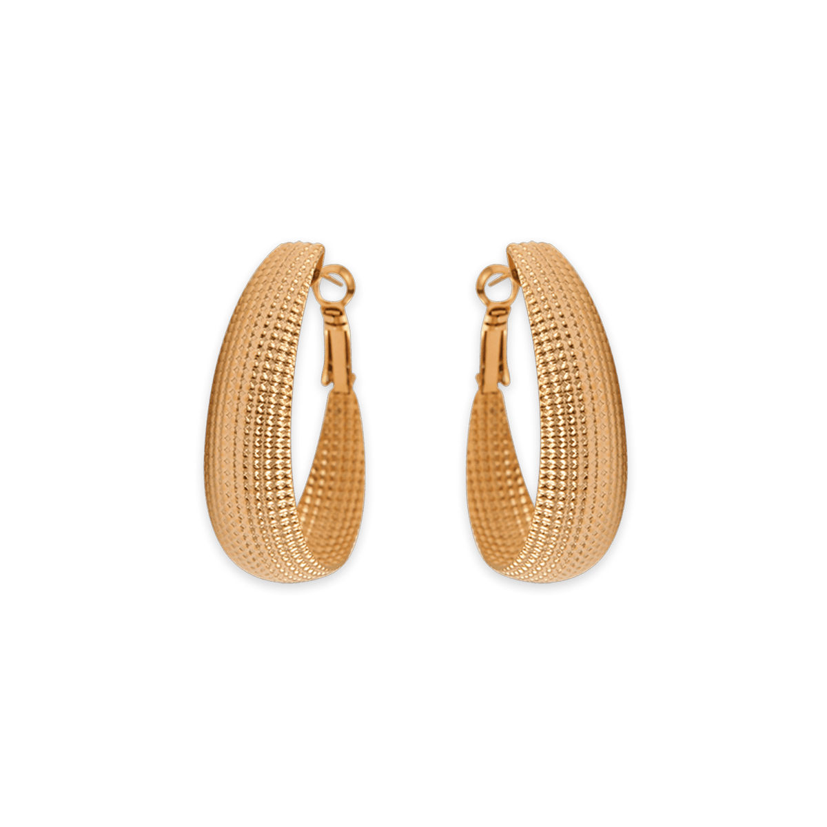Créoles Acier Jaune Cubaines Ovales 30*40mm Tube 12mm