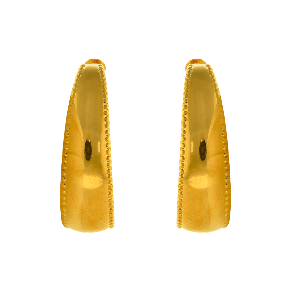 Créoles Acier Jaune Cubaines Ovales 30*40mm Tube 12mm
