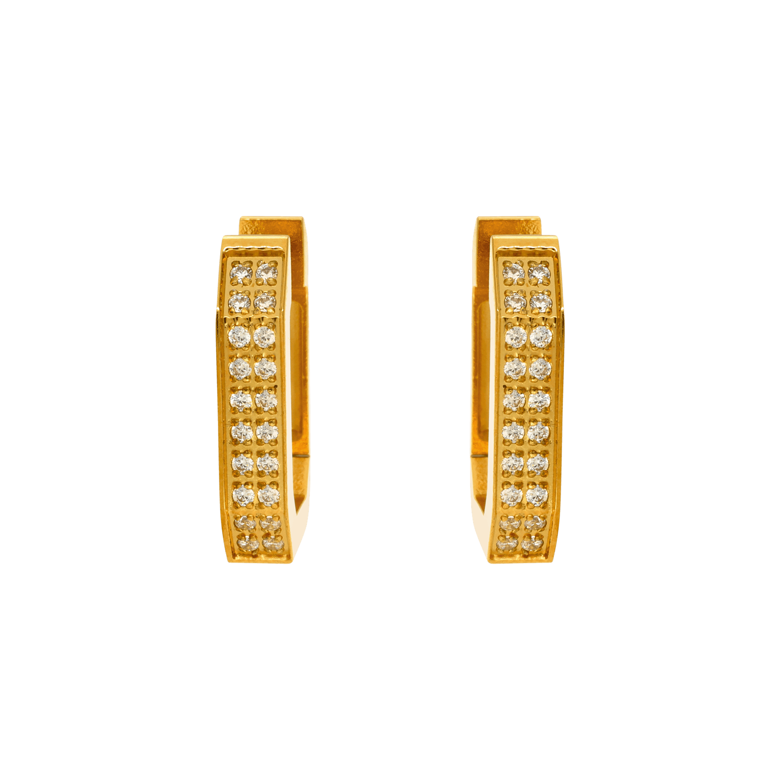 Créoles Callas rectangle 40 Oxyde de Zirconium Acier doré