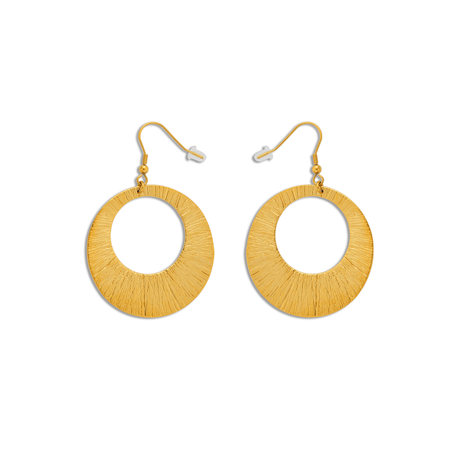 Boucles D'oreilles Acier Jaune Froissé