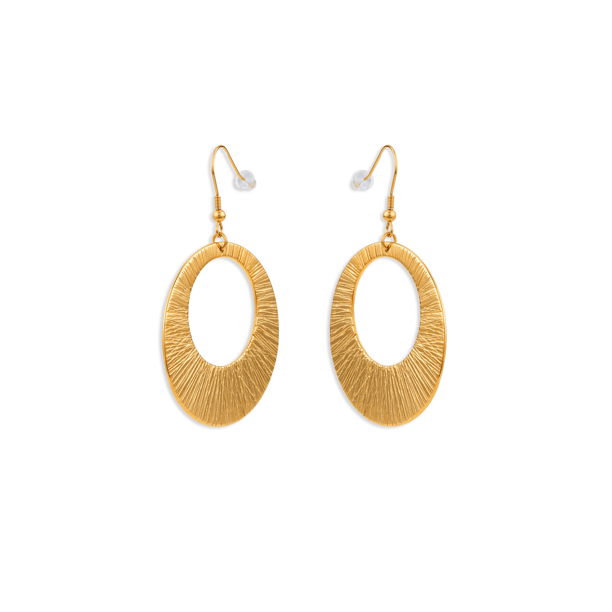 Boucles D'oreilles Acier Jaune Pendant 65mm Cercle Motif 44mm