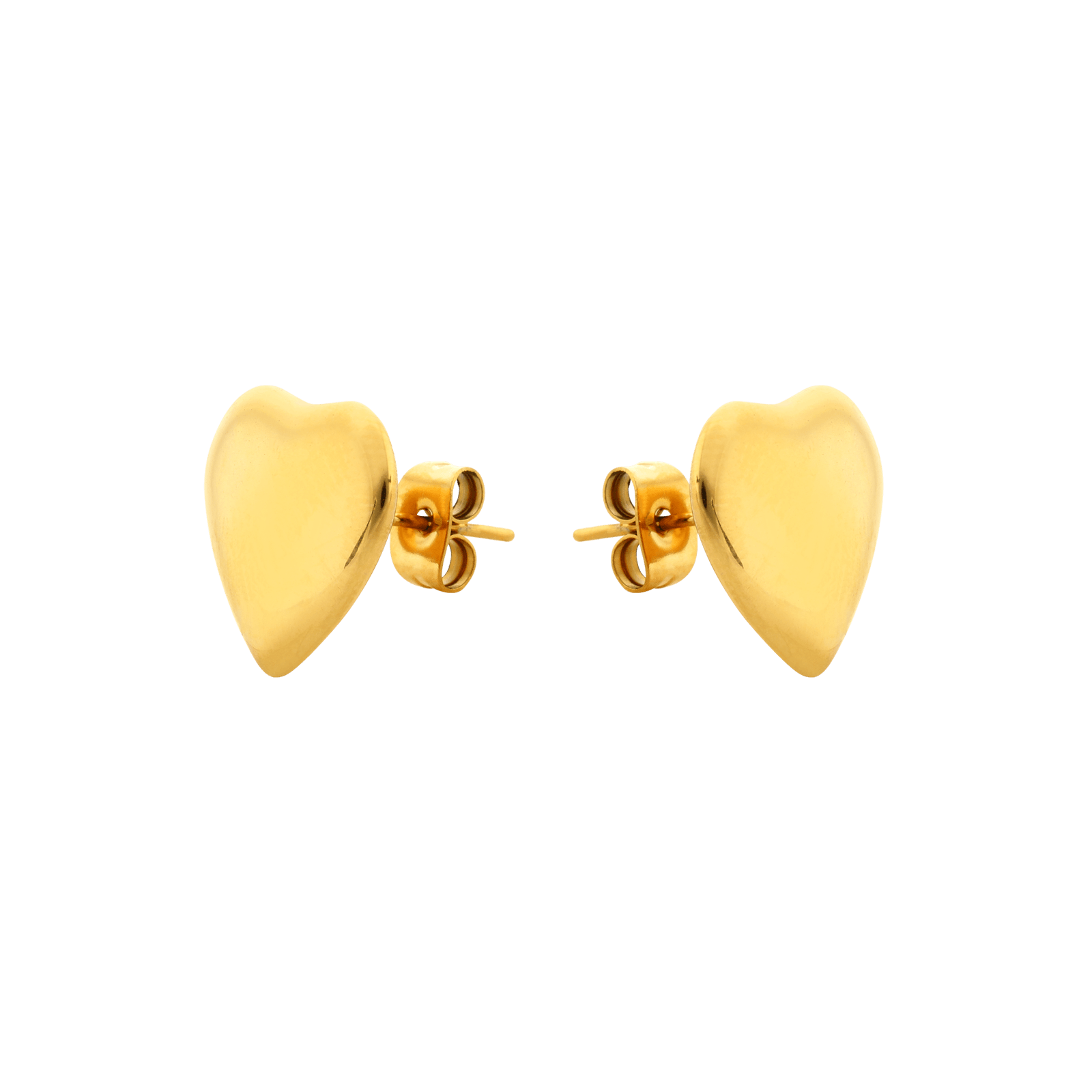 Boucles D'oreilles Acier Jaune Cœur 16*14mm