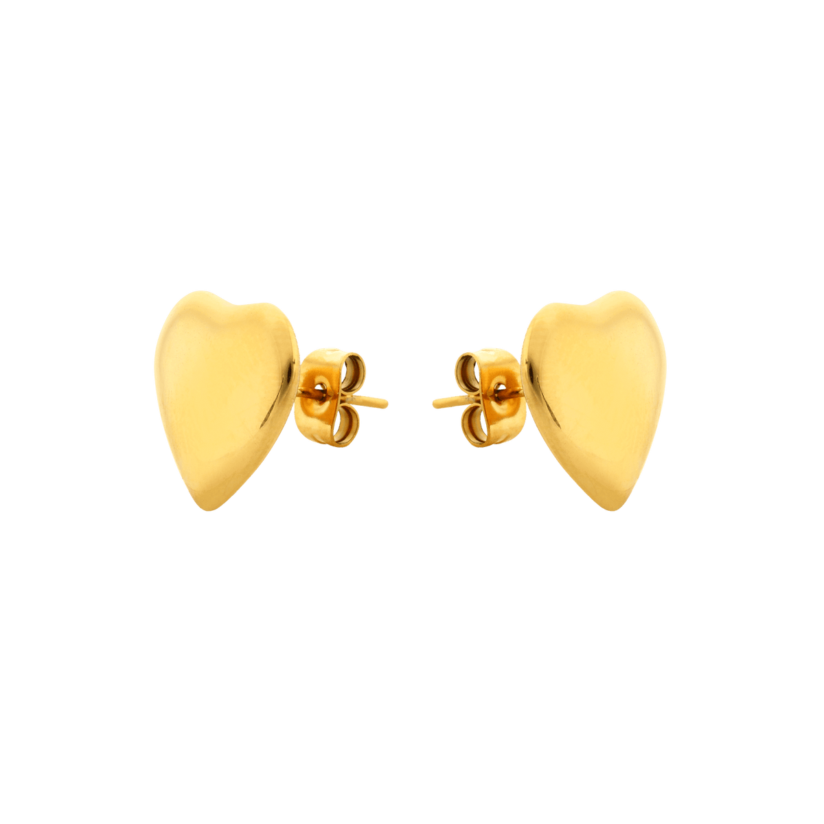 Boucles D'oreilles Acier Jaune Cœur 16*14mm